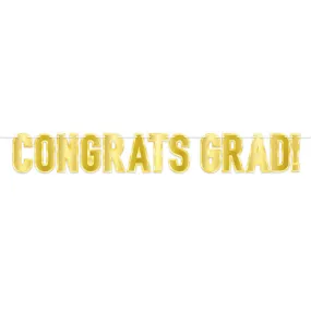 Foil Congrats Grad! Streamer, 7in x 5ft 3in