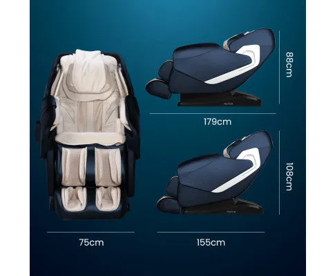 FORTIA Cloud 9 MkII Electric Massage Chair Full Body Zero Gravity with Heat and Bluetooth Navy Blue/Cream