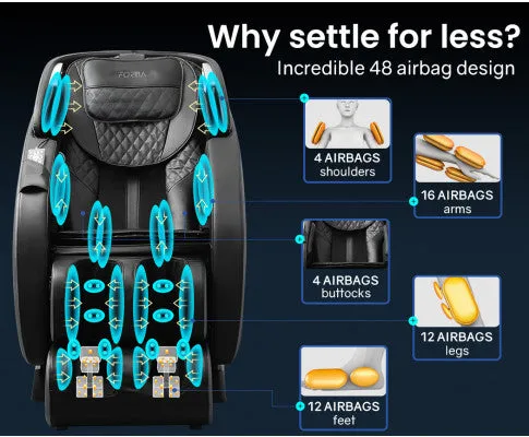 FORTIA Electric Full Body Massage Chair Zero Gravity Recliner Heat Massager Shiatsu Kneading