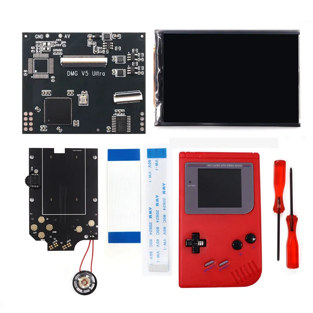 Game Boy DIY IPS LCD Backlight Kit For GB DMG - V5 Pro Edition, Larger and clearer screen