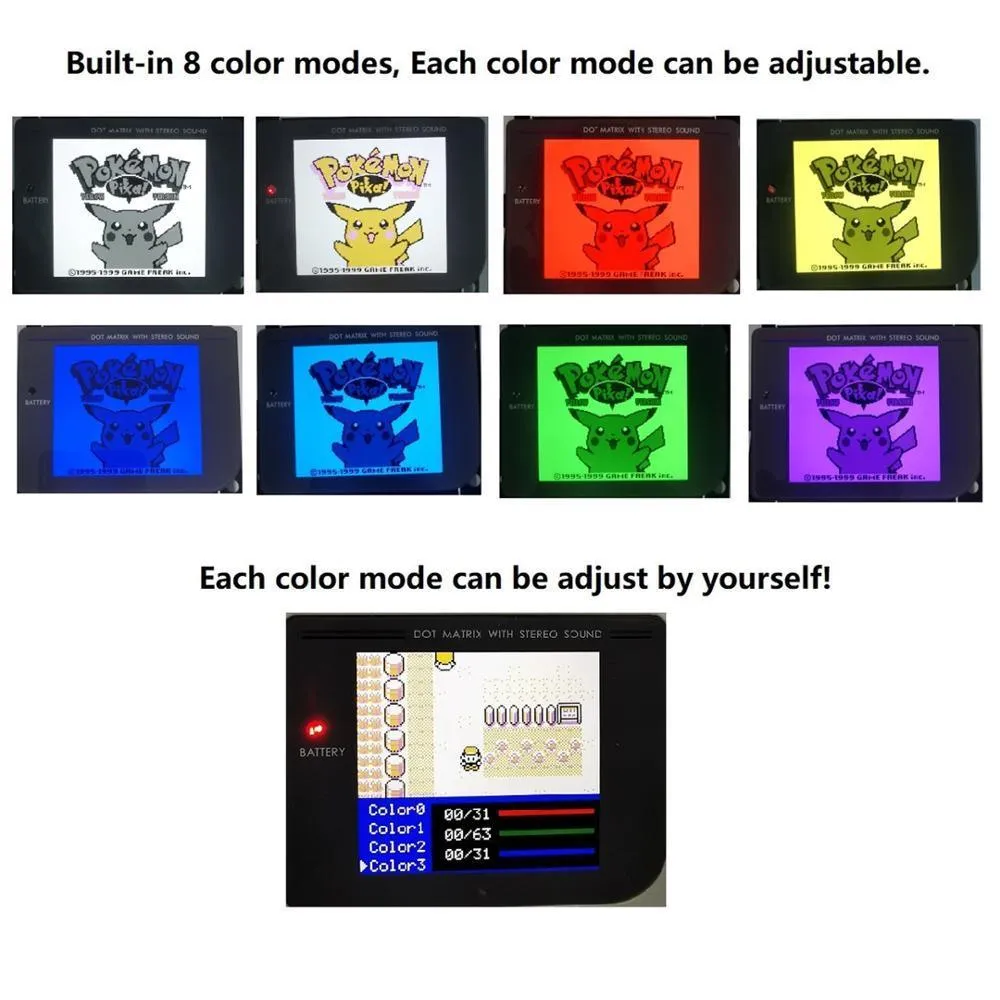 Game Boy DIY IPS LCD Backlight Kit For GB DMG - V5 Pro Edition, Larger and clearer screen