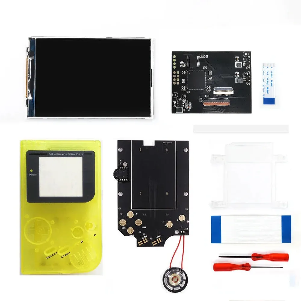 Game Boy DIY IPS LCD Backlight Kit For GB DMG - V5 Pro Edition, Larger and clearer screen
