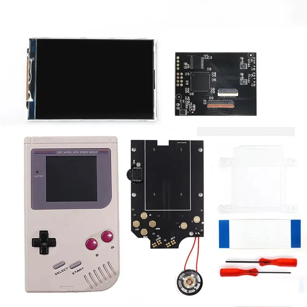 Game Boy DIY IPS LCD Backlight Kit For GB DMG - V5 Pro Edition, Larger and clearer screen