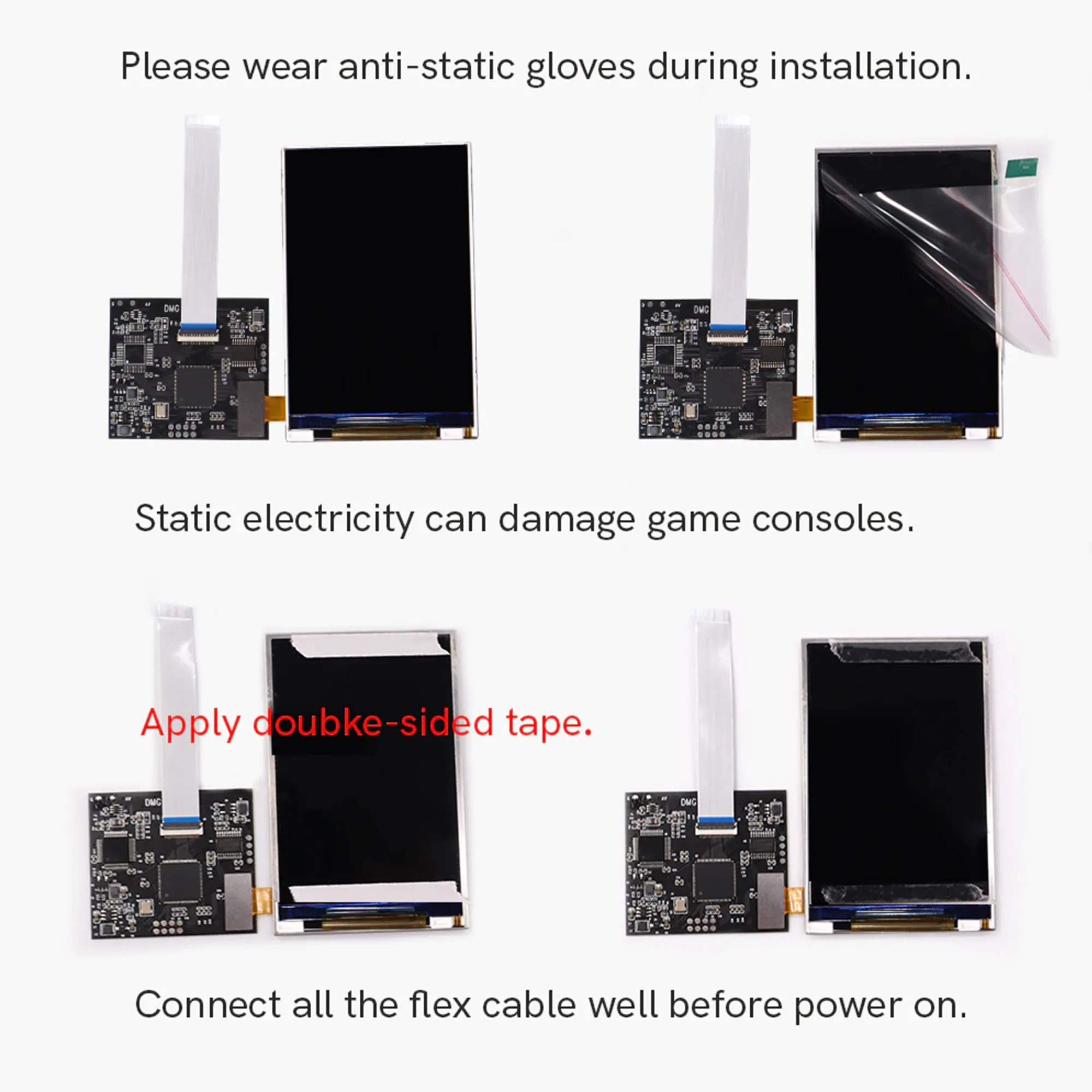 Game Boy DMG RIPS V5 IPS Backlight with Color Palettes Mod Kit - Hispeedido