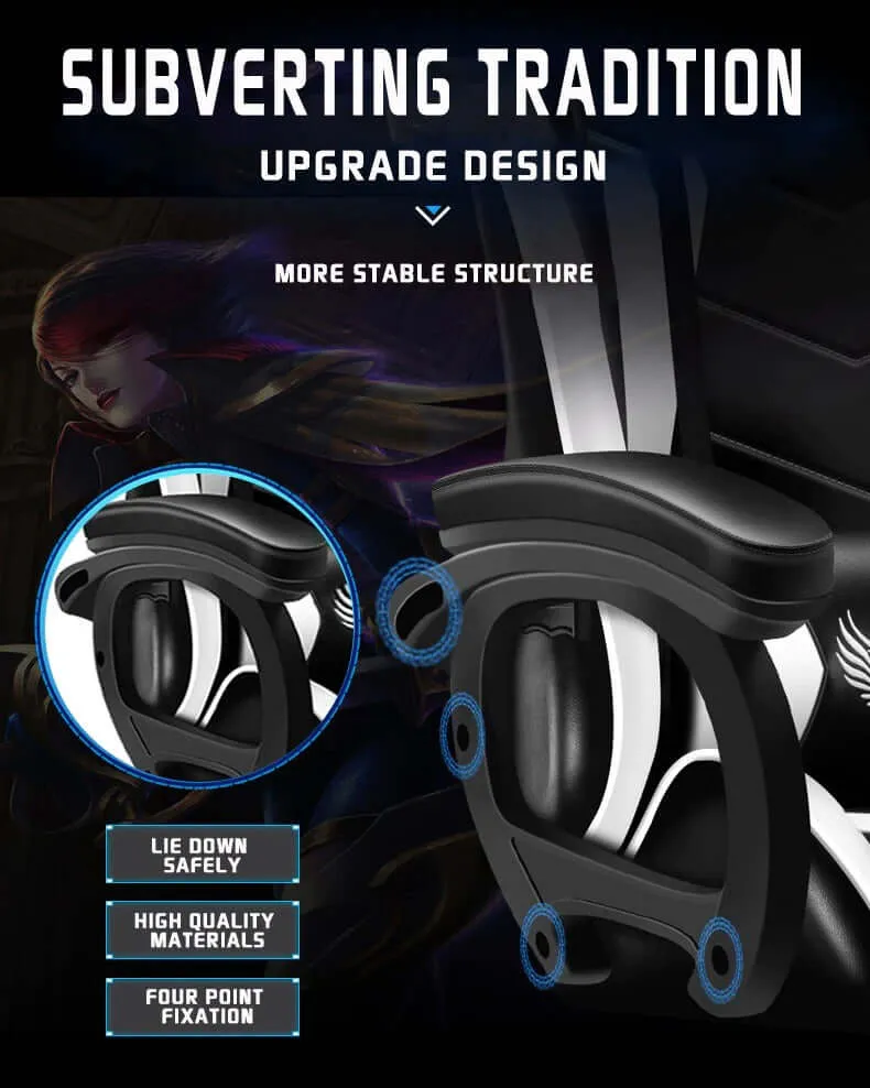 Gaming Chair - Gaming Chair with Foot Rest RGB Light