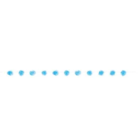 Garland Tulle Pom Pom Blue, 7ft