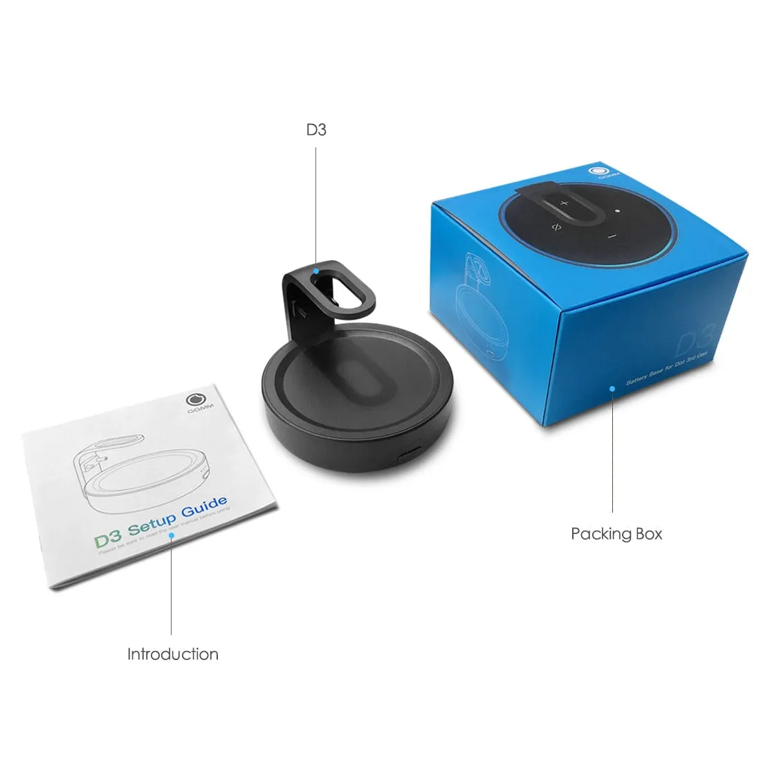 GGMM D3 Battery Base for Amazon Alexa Echo Dot 3rd Gen Alexa Speaker Holder Mount Charger For Echo Dot 3 With 8 Hours Playing