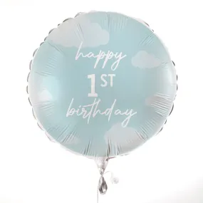 Ginger Ray 'Happy 1st Birthday' Blue Foil Balloon | 43 cm