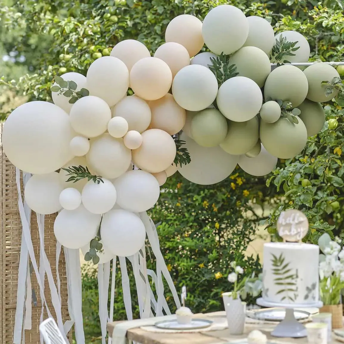 Ginger Ray Taupe, Peach & Sage Botanical Balloon Arch Kit