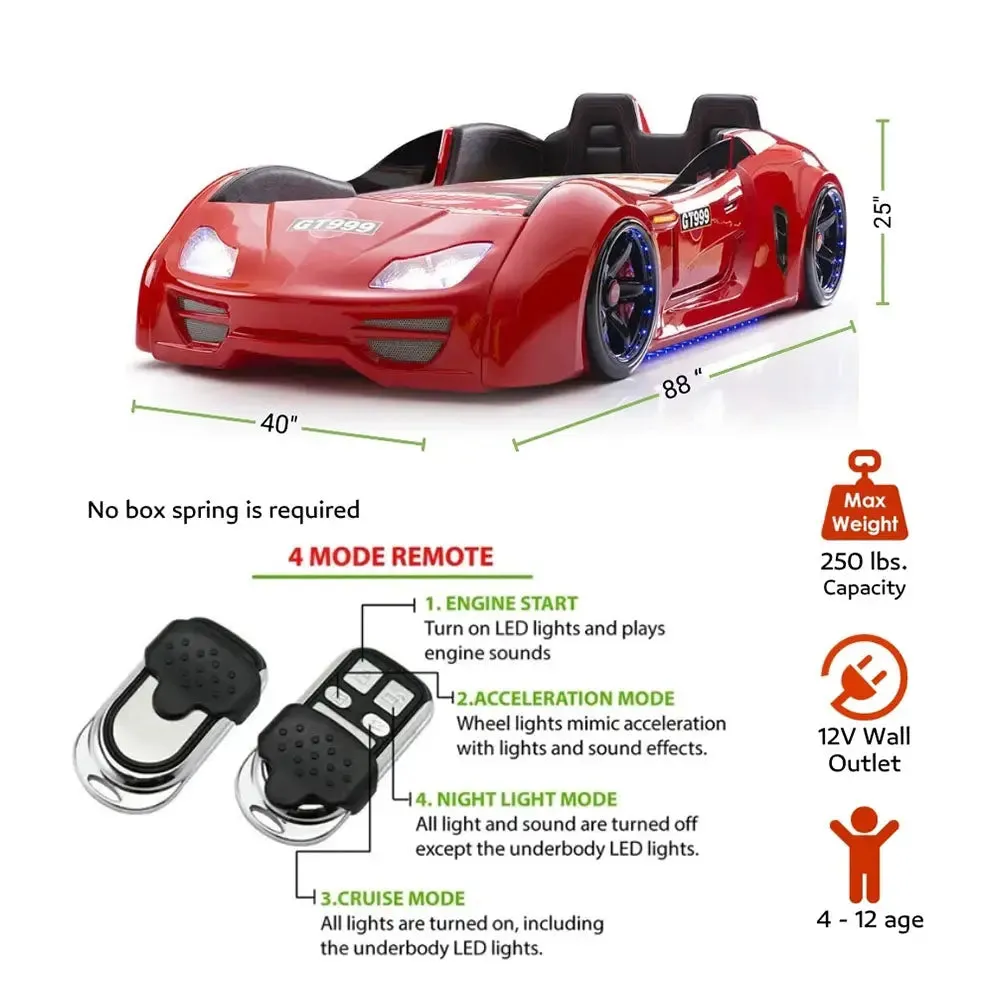 GT999 Race Car Bed with LED Lights & Sound FX