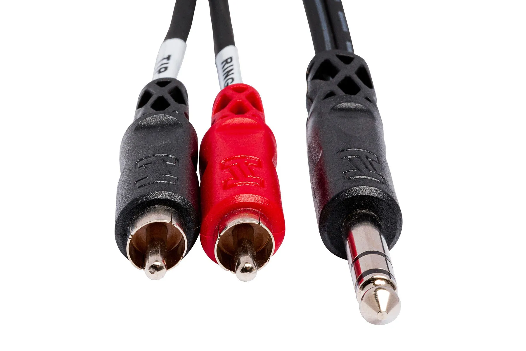Hosa TRS-203 Insert Cable, 1/4 in TRS to Dual RCA, 3 m