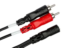 Hosa YMR-197 Stereo Breakout, 3.5 mm TRSF to Dual RCA