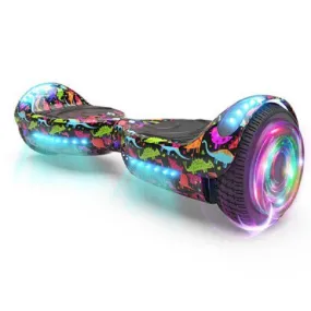 Hoverstar LBW12A Flash Wheel Hoverboard 6.5 In., Bluetooth Speaker with LED Light, Dinosaur