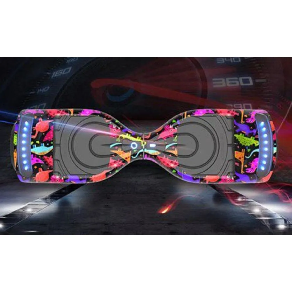 Hoverstar LBW12A Flash Wheel Hoverboard 6.5 In., Bluetooth Speaker with LED Light, Dinosaur