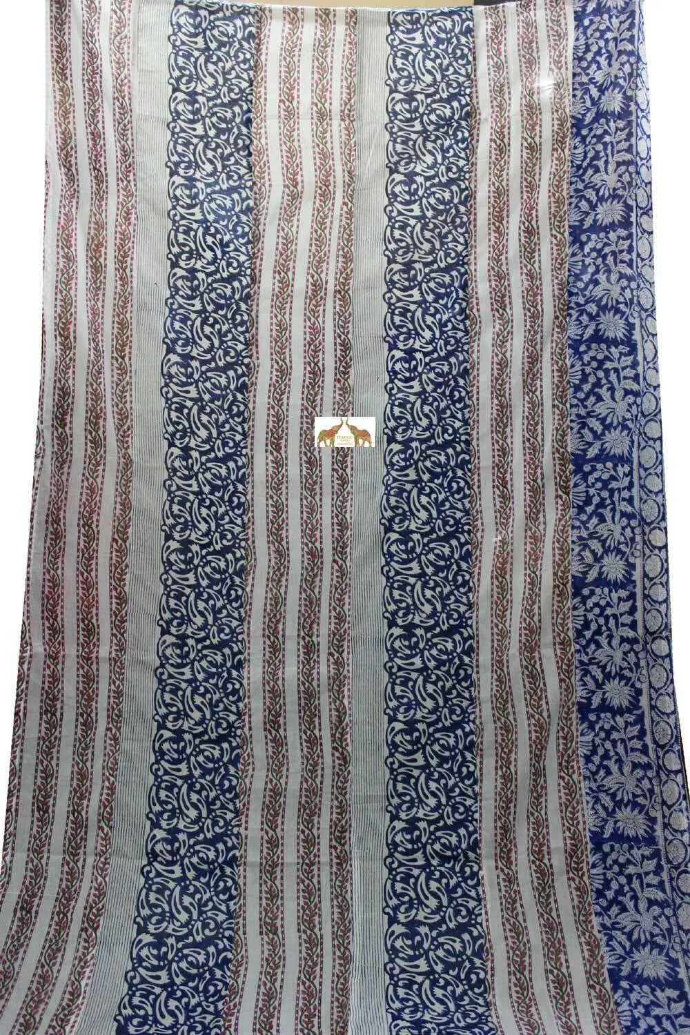 Indian Hand Block Print Patchwork Boho Curtains for Bedroom Living Room Window Panels 100%Cotton