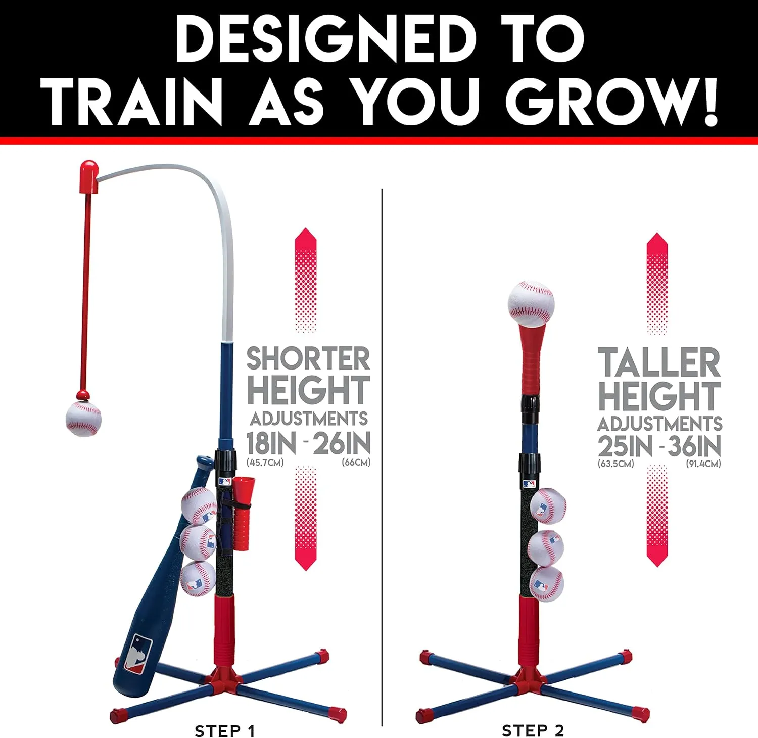 ITEM# 0203   Sports Grow-with-Me Baseball Batting Tee   Stand Set Baseball, Softball   Teeball Hitting Tee Set (Watch Video)