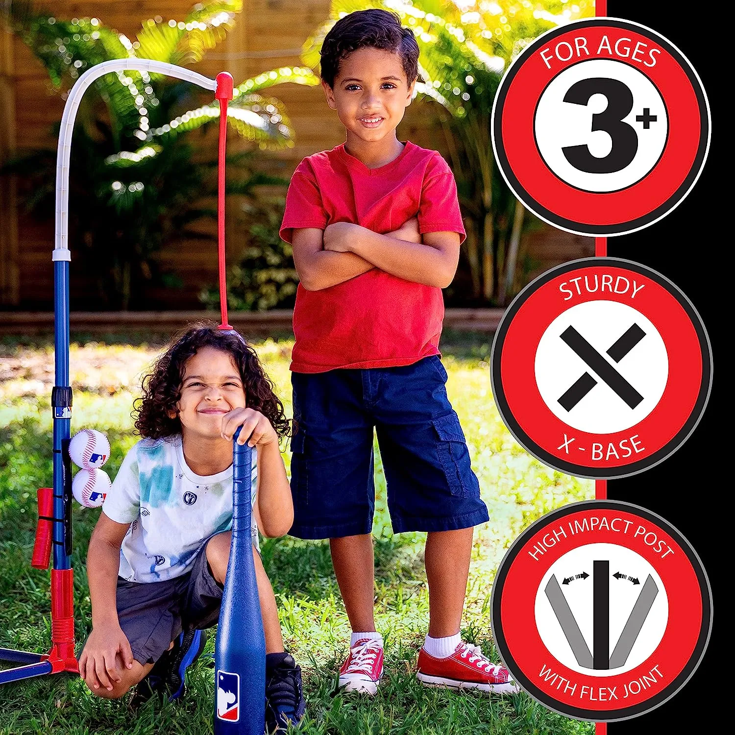 ITEM# 0203   Sports Grow-with-Me Baseball Batting Tee   Stand Set Baseball, Softball   Teeball Hitting Tee Set (Watch Video)