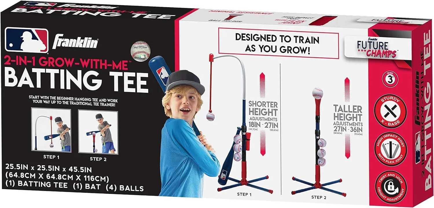 ITEM# 0203   Sports Grow-with-Me Baseball Batting Tee   Stand Set Baseball, Softball   Teeball Hitting Tee Set (Watch Video)