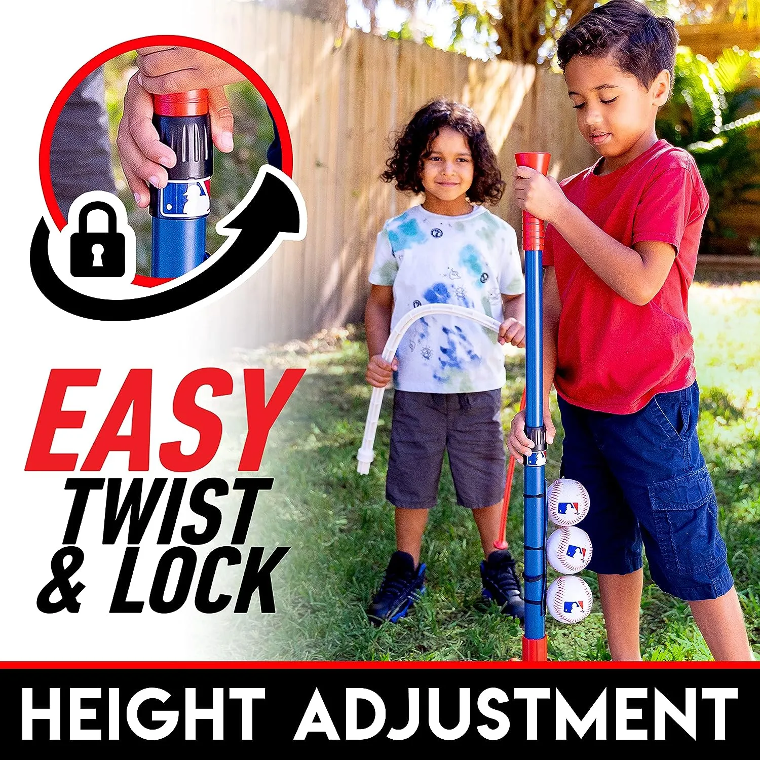 ITEM# 0203   Sports Grow-with-Me Baseball Batting Tee   Stand Set Baseball, Softball   Teeball Hitting Tee Set (Watch Video)