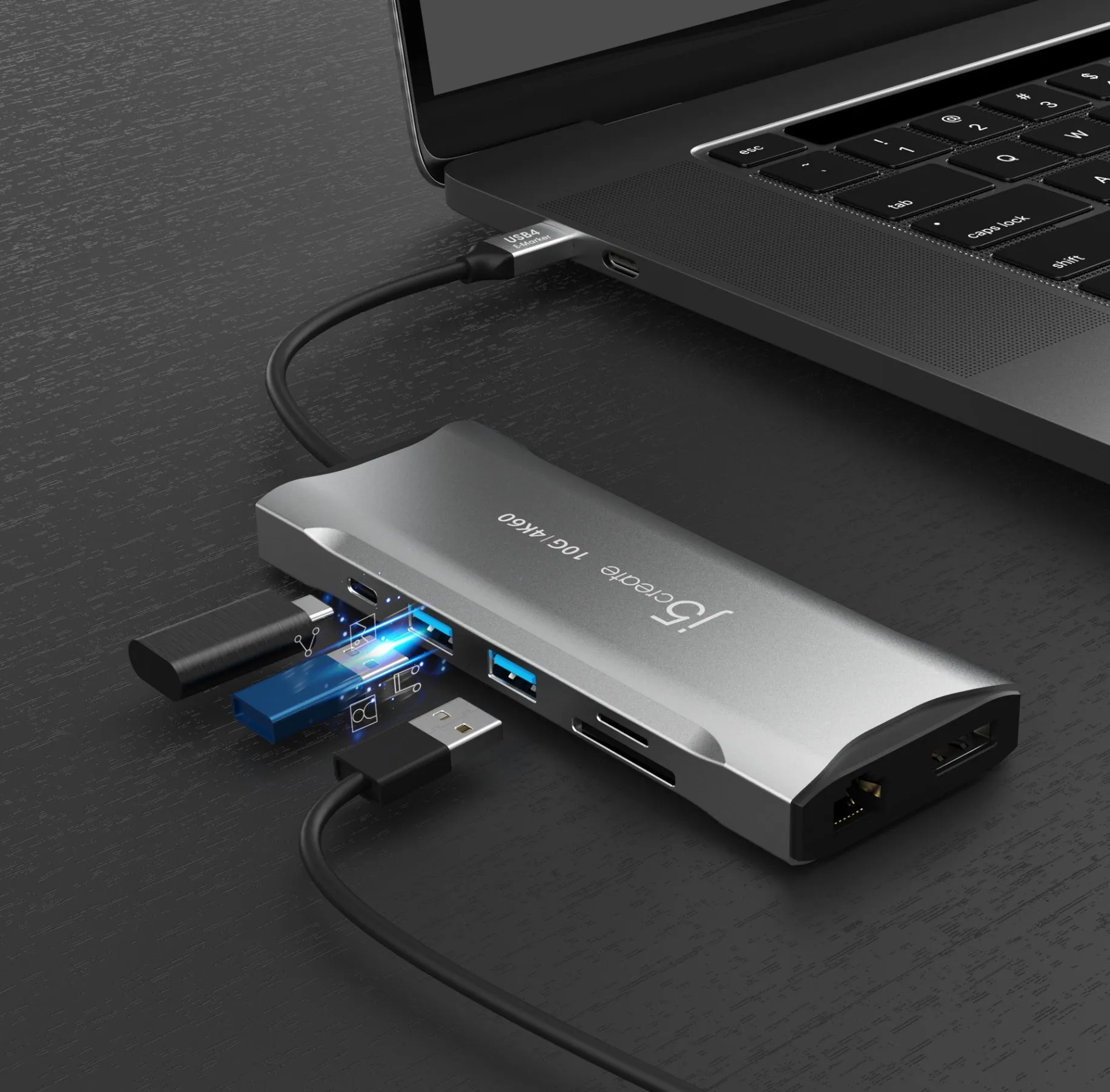 j5create 4K60 Elite USB-C® Triple-Monitor 10Gbps Mini Dock