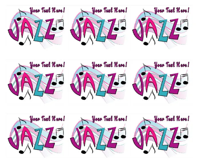 Jazz - Edible Cake Topper, Cupcake Toppers, Strips