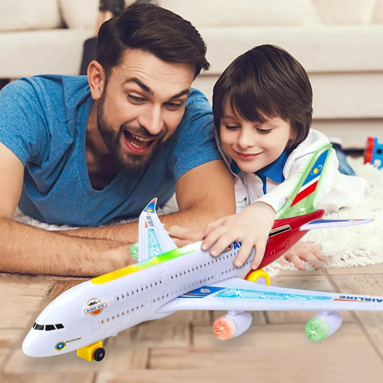 Jugaad Life W-029-SGDDFJA380 Toddler Toy Plane with LED Flashing Lights and Music