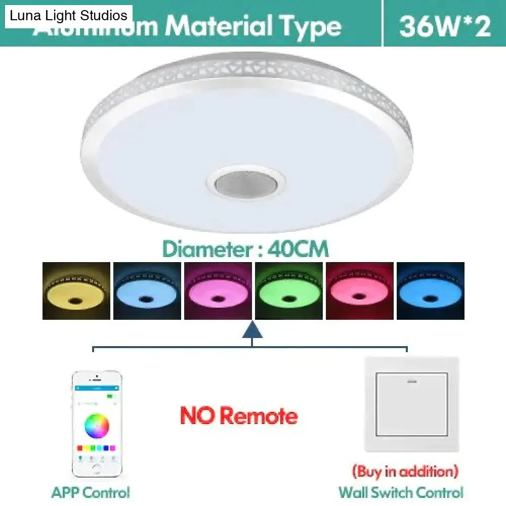 LED Ceiling Light Bluetooth and Music with colourful and dimmer RGB Ceiling Light Remote Control for living room and bedroom