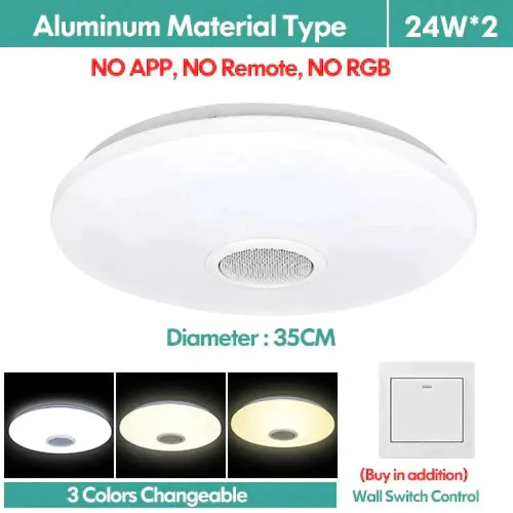 LED Ceiling Light Bluetooth and Music with colourful and dimmer RGB Ceiling Light Remote Control for living room and bedroom