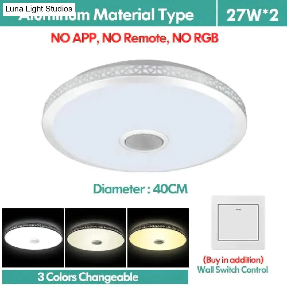 LED Ceiling Light Bluetooth and Music with colourful and dimmer RGB Ceiling Light Remote Control for living room and bedroom