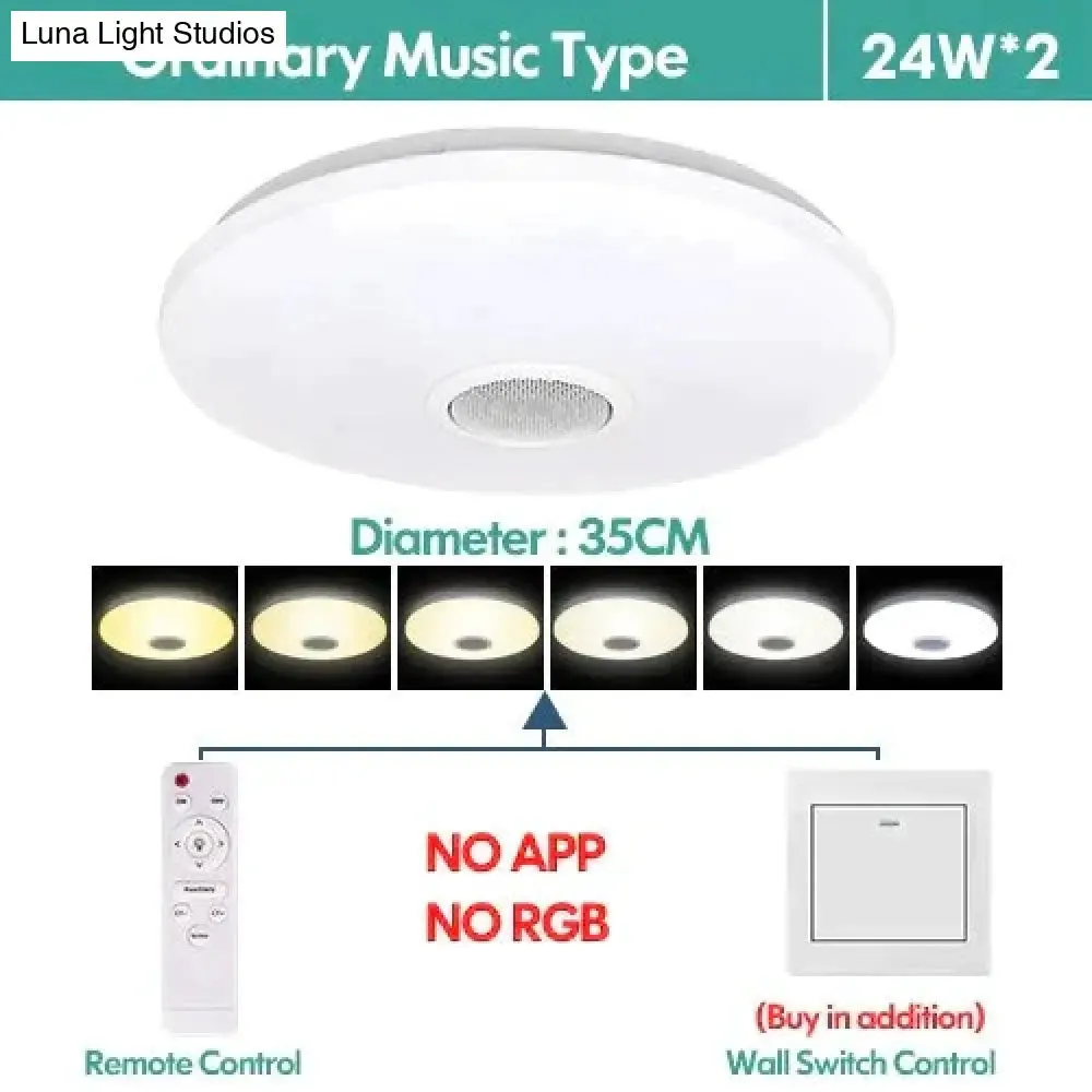 LED Ceiling Light Bluetooth and Music with colourful and dimmer RGB Ceiling Light Remote Control for living room and bedroom