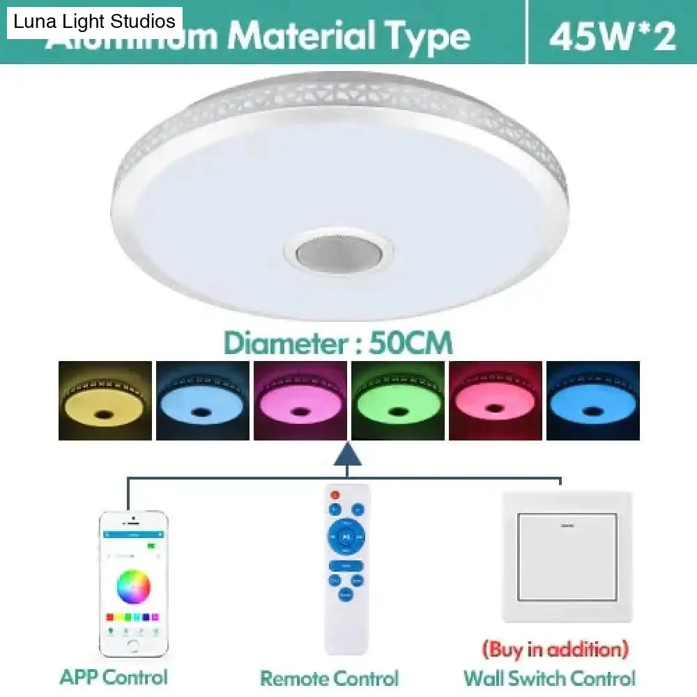 LED Ceiling Light Bluetooth and Music with colourful and dimmer RGB Ceiling Light Remote Control for living room and bedroom