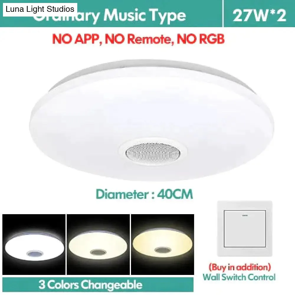 LED Ceiling Light Bluetooth and Music with colourful and dimmer RGB Ceiling Light Remote Control for living room and bedroom