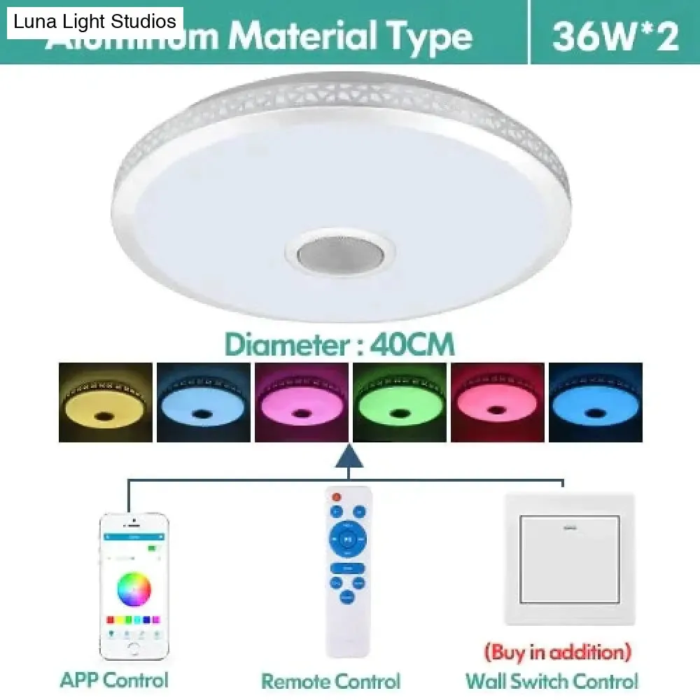 LED Ceiling Light Bluetooth and Music with colourful and dimmer RGB Ceiling Light Remote Control for living room and bedroom