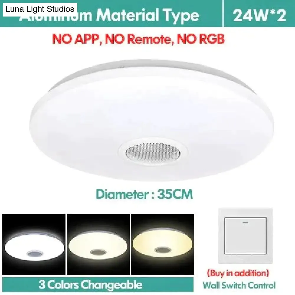 LED Ceiling Light Bluetooth and Music with colourful and dimmer RGB Ceiling Light Remote Control for living room and bedroom