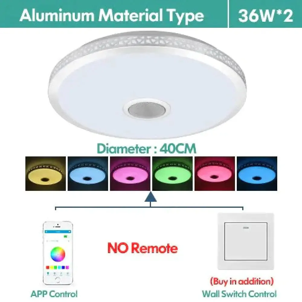 LED Ceiling Light Bluetooth and Music with colourful and dimmer RGB Ceiling Light Remote Control for living room and bedroom