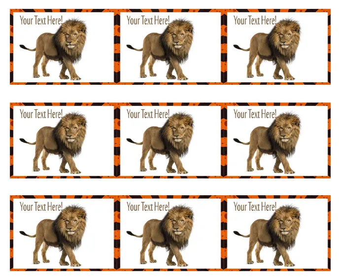 Lion - Edible Cake Topper, Cupcake Toppers, Strips