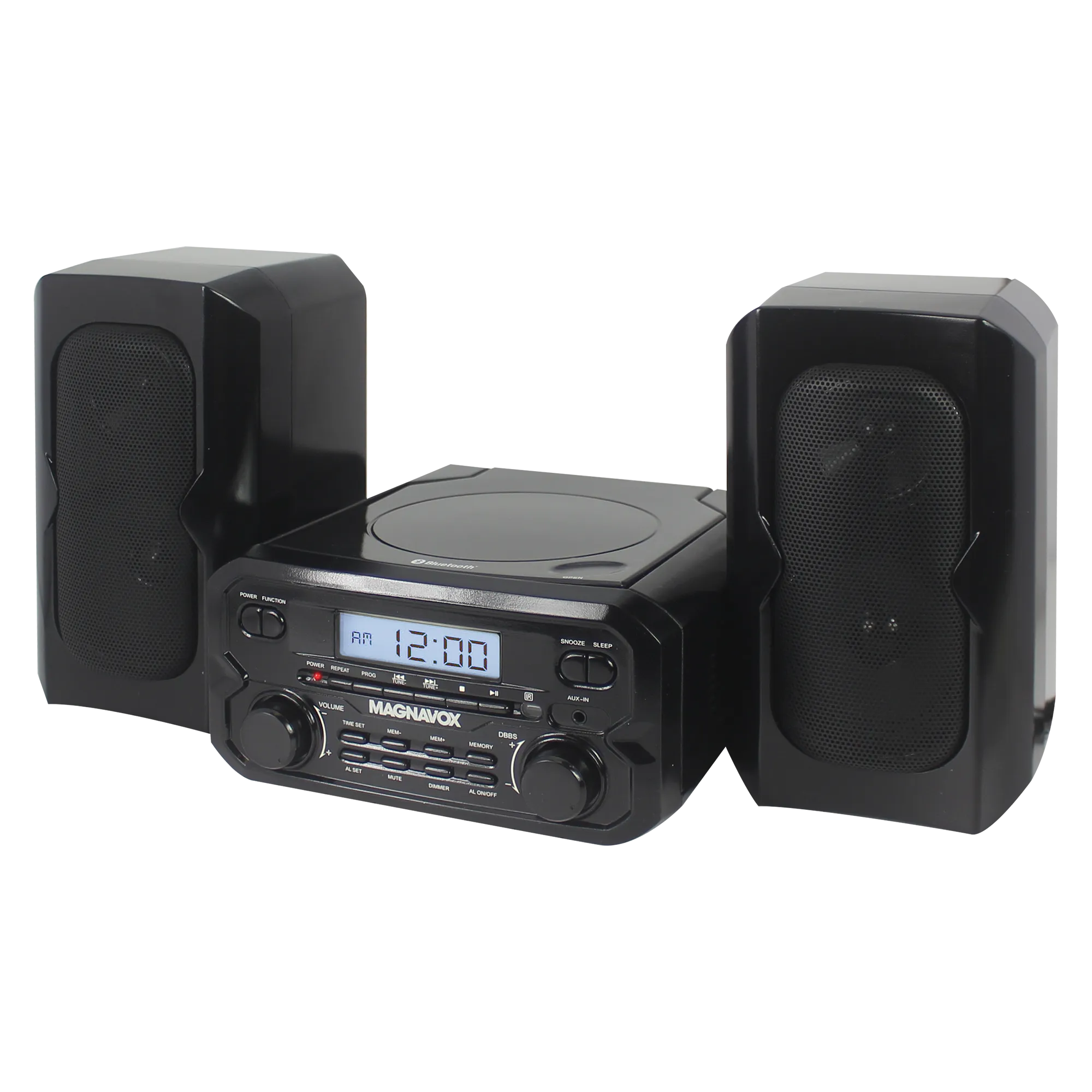 Magnavox MM435M-BK Compact CD Shelf System with FM, Bluetooth & Remote Control in Black
