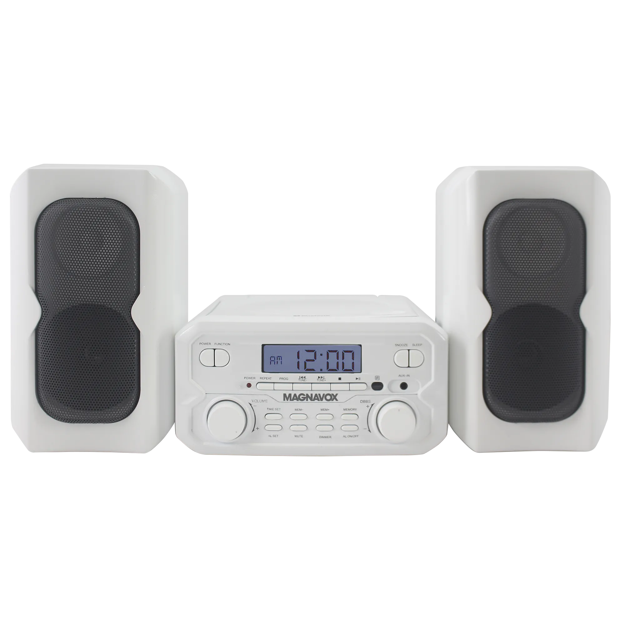 Magnavox MM435M-WH Compact CD Shelf System with FM, Bluetooth & Remote Control in White