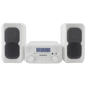 Magnavox MM435M-WH Compact CD Shelf System with FM, Bluetooth & Remote Control in White