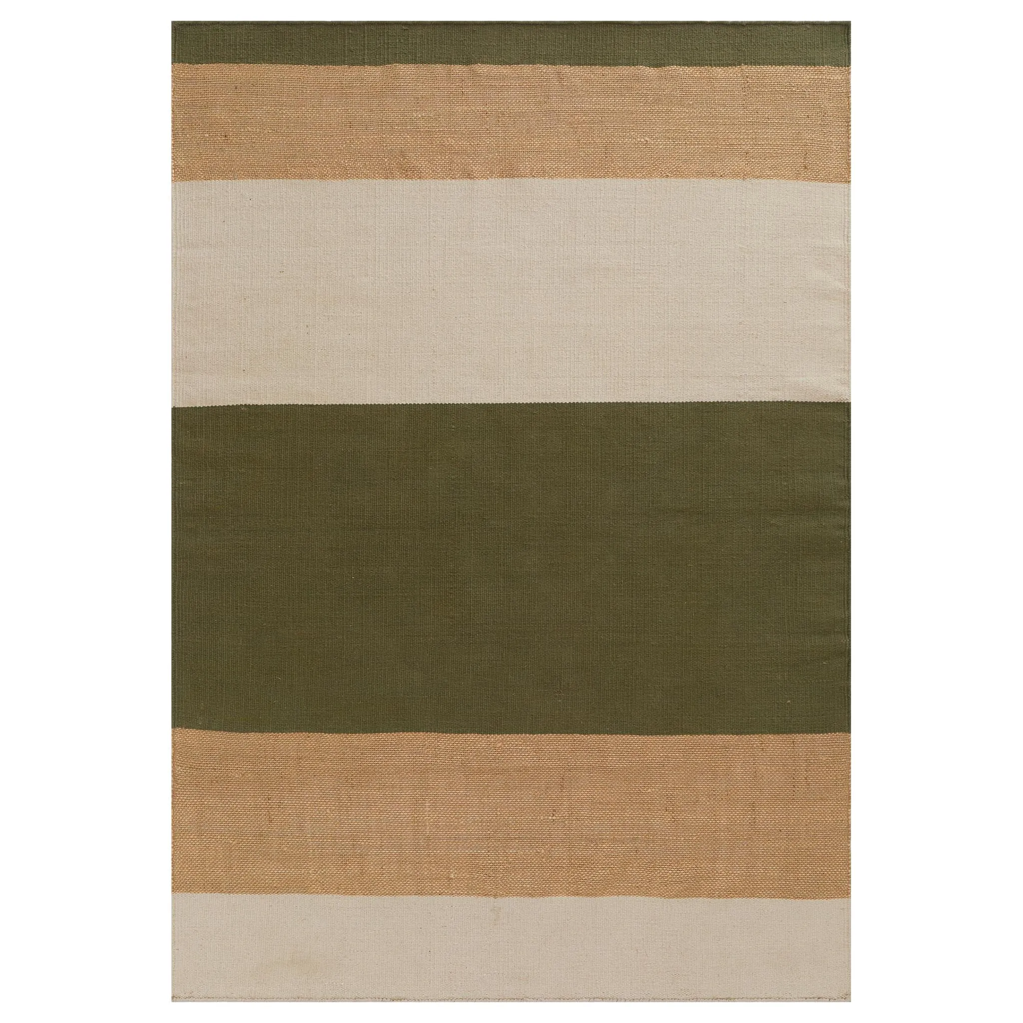 Mela Cotton Jute Rug [Pine & Natural & Natural white]