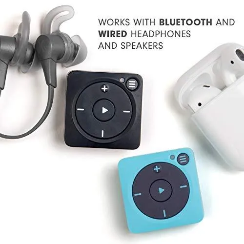 Mighty Vibe Spotify and Amazon Music Player - Bluetooth & Wired Headphones - 1,000  Song Storage - No Phone Needed - Blue