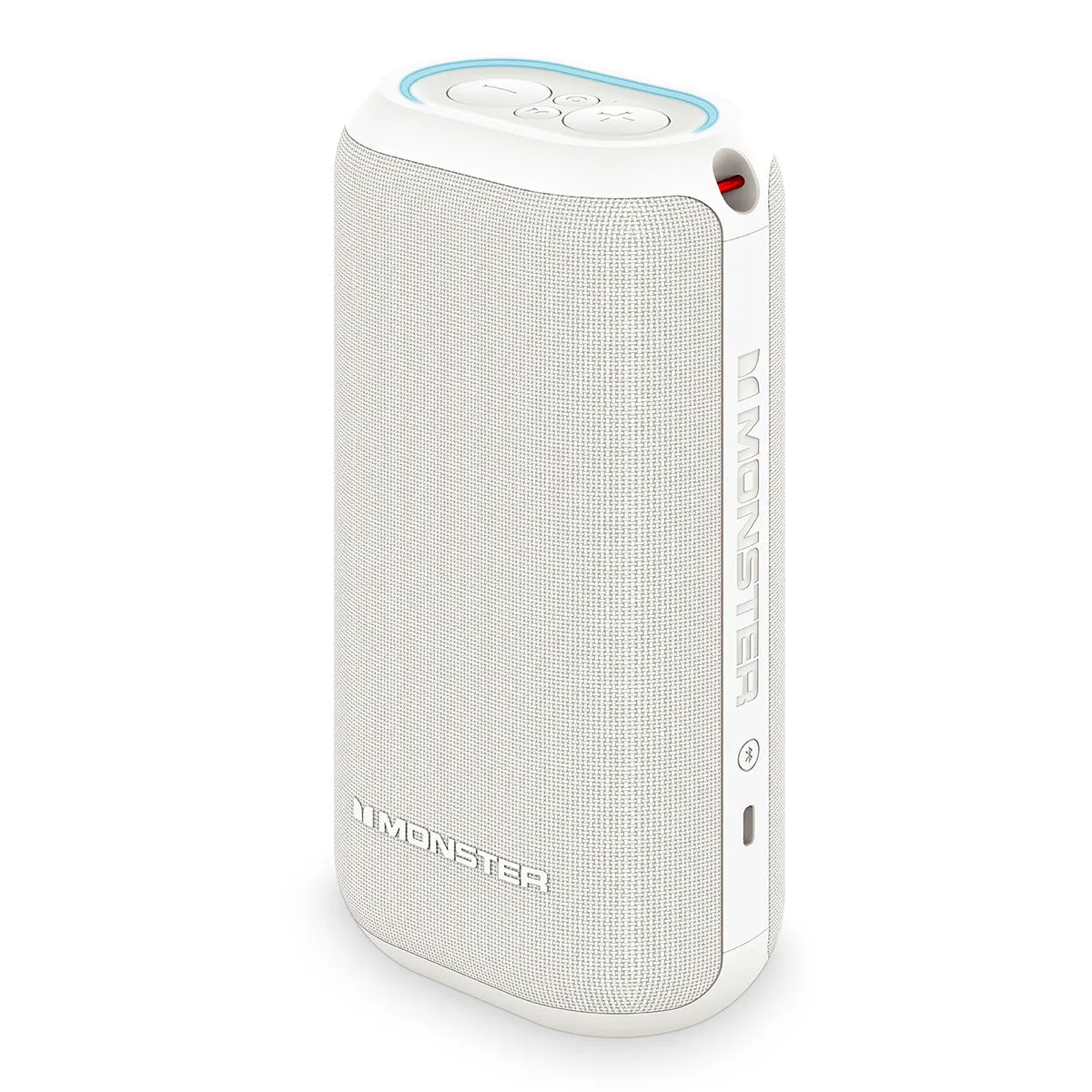 Monster DNA MAX Waterproof Bluetooth Speaker with Qi Wireless Charging Pad & Reverse USB-C Charging (White)