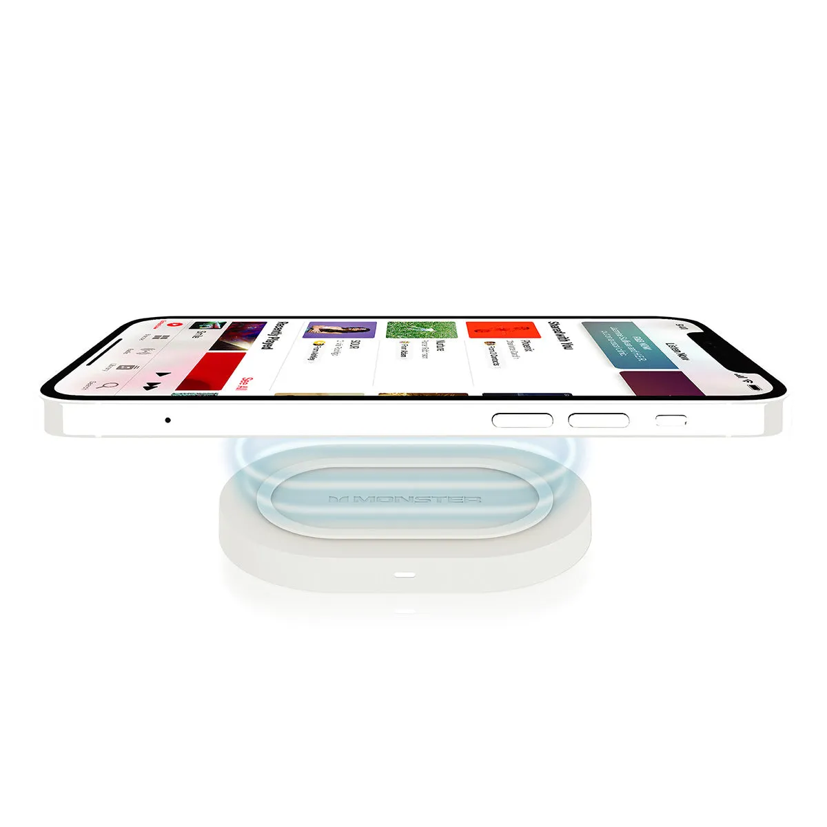 Monster DNA MAX Waterproof Bluetooth Speaker with Qi Wireless Charging Pad & Reverse USB-C Charging (White)