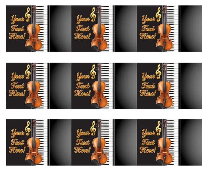 Music Instruments - Edible Cake Topper, Cupcake Toppers, Strips