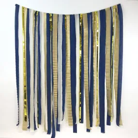 Navy Blue, Cream & Gold Paper Streamer DIY Backdrop Kit