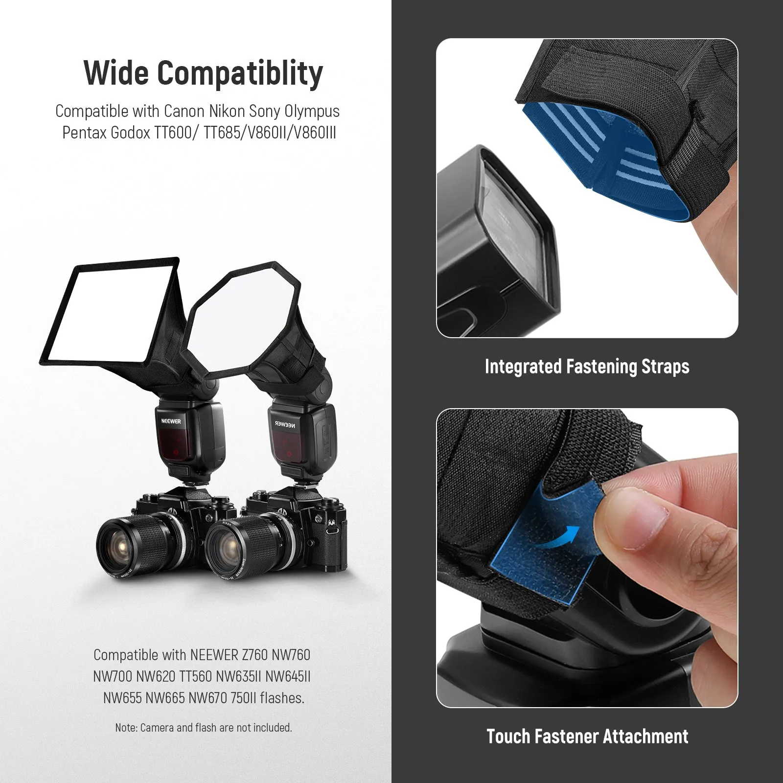 NEEWER NS2P 2 Pack Flash Diffuser Speedlight Softboxes