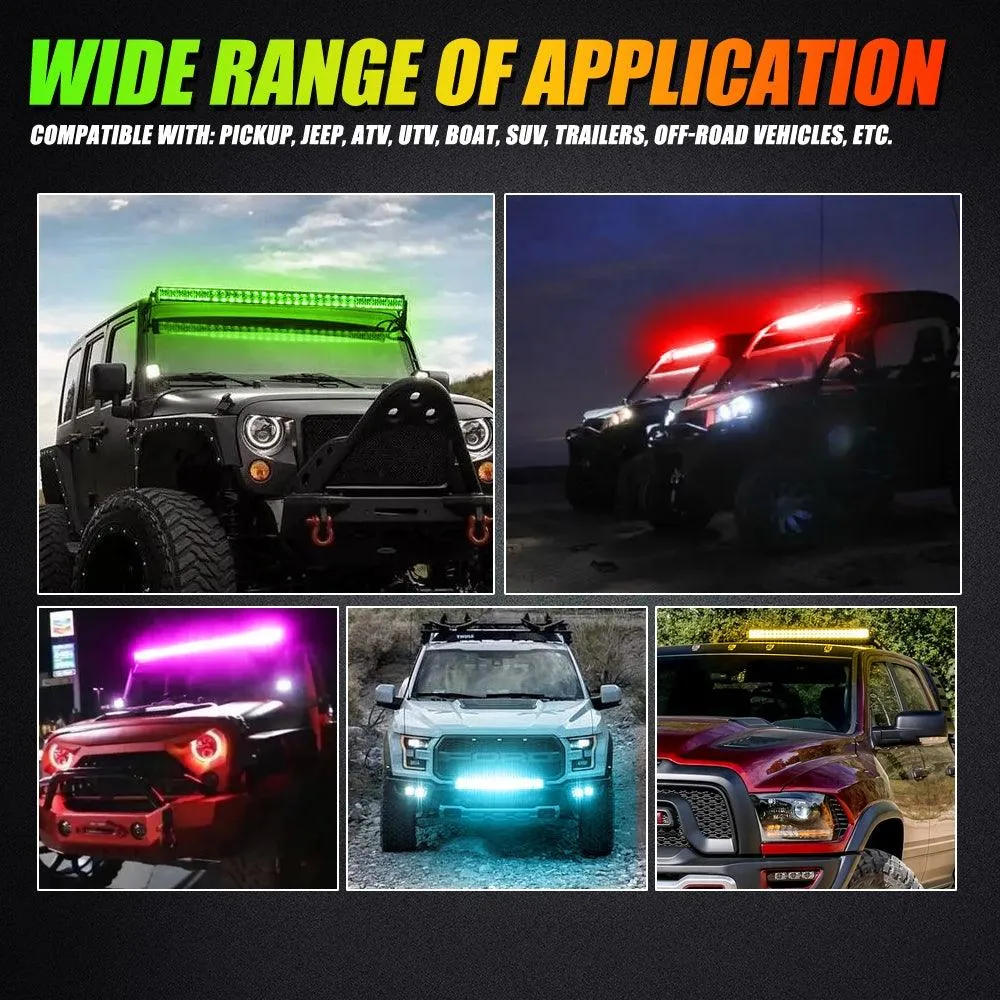 New 42 Inch V-PRO Series Curved RGBW Color Changing Off Road LED Light Bar for ATV UTV SIDE BY SIDES