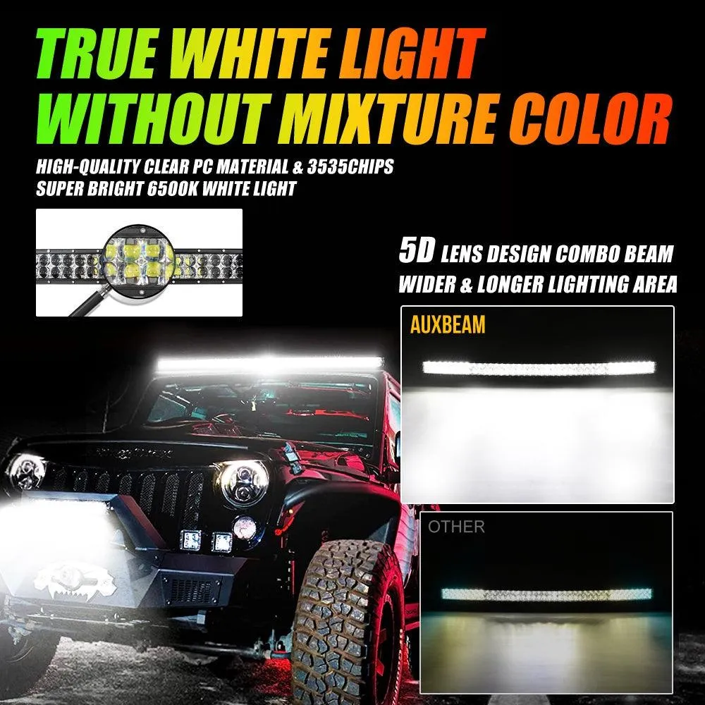 New 42 Inch V-PRO Series Curved RGBW Color Changing Off Road LED Light Bar for ATV UTV SIDE BY SIDES