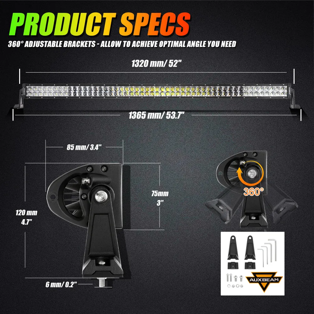 New 52 Inch V-PRO Series Straight RGBW Color Changing Off Road LED Light Bar for ATV UTV SIDE BY SIDES