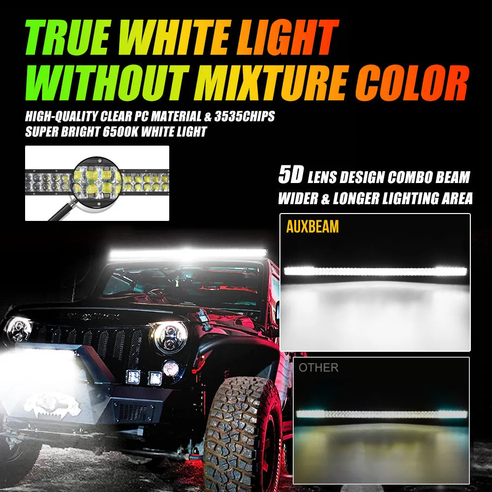 New 52 Inch V-PRO Series Straight RGBW Color Changing Off Road LED Light Bar for ATV UTV SIDE BY SIDES